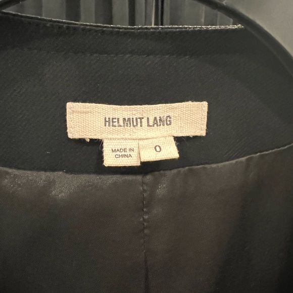Helmet Lang Black Wool Blazer with Leather Trim - Picture 5 of 7